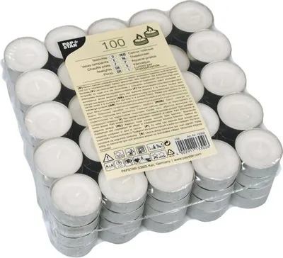 Produktbild von PAPSTAR Teelichter Durchmesser: 38 mm weiß 100 Stück