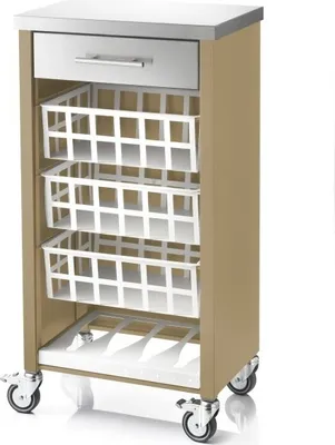 Produktbild von Küchenwagen mit Arbeitsplatte aus Edelstahl, Sand, MOHER