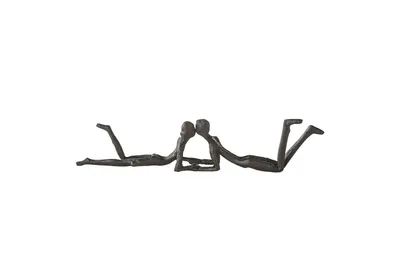 Immagine prodotto di Idea regalo per i romantici innamorati: espressiva scultura artigianale con motto d'amore in ghisa brunita