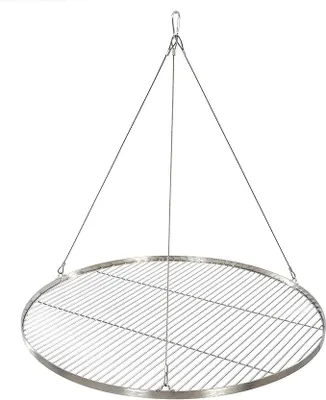 Imagen del producto de Rejilla de acero inoxidable de 80 cm para parrilla giratoria, con 3 patas, ideal para barbacoas. Producto nuevo