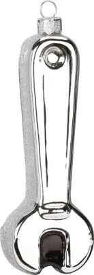 Produktbild von Christbaumschmuck Glas Schraubenschlüssel 13cm silber