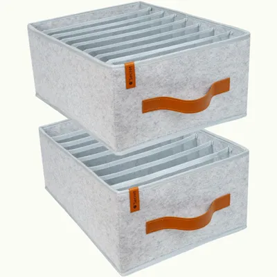 Kleiderschrank-Organizer-Set, 2 Stück, 16 Fächer, weiß