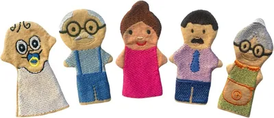 Imagen del producto de Juego de marionetas de dedo, de 5 piezas, con figuras de fieltro de colores, para bebés a partir de 6 meses, juguete para fomentar la imaginación