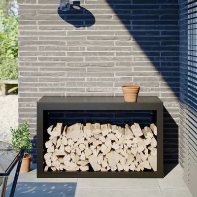 Image de Étagère à bois de chauffage simple Noir 100x40x60 cm Acier - Étagères à bois de cheminée FR7662916 1parcel