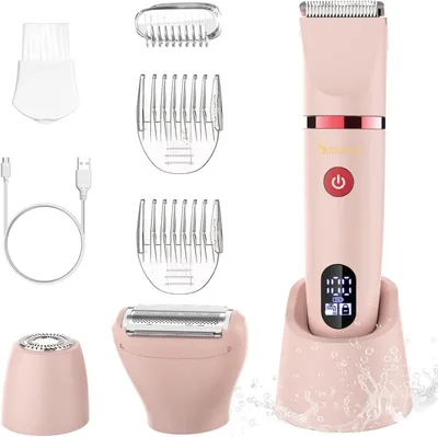 Produktbild von Damenrasierer für Gesicht,Achseln, Beine, Arme & Bikinizone Rasierer Elektrorasierer Körpertrimmer Intimrasierer Bikini-Trimmer für Frauen Wasserdicht