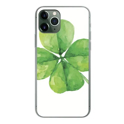 Produktbild von MuchoWow® Handyhülle Schutzhülle Hülle für iPhone 11 Pro Vierblättriger Klee - Aquarell - Pflanze Silikon Softcase Handy Hülle - Handy