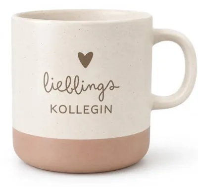 Image de Tasse en céramique avec l'inscription "Ma collègue préférée", 400 ml, couleur beige