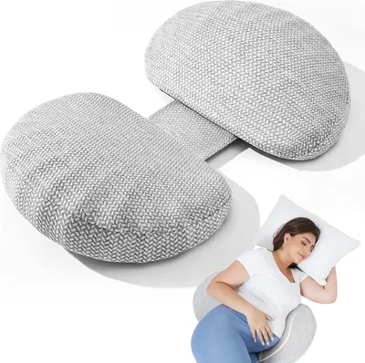 Produktbild von Schwangerschaftskissen aus Memory-Schaum bequem stabil grau 76x40x10 cm