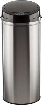 Produktbild von Echtwerk Abfalleimer mit Sensor 42 Liter, Farbe Inox mit schwarzem Deckel