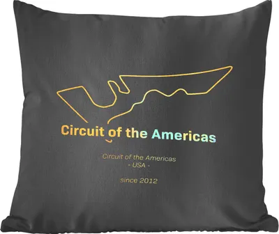 Produktbild von MuchoWow® Zierkissen Sofakissen Wohnzimmer Dekokissen 45x45 cm Formel 1 - Amerika - Rennstrecke - Schlafpolster - Polster für das Sofa