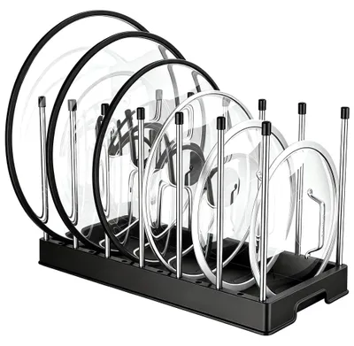Topfdeckel-Organizer, 6 Fächer, 32,3x15x19,3 cm, schwarz