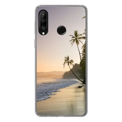 Produktbild von MuchoWow® Handyhülle Schutzhülle Hülle für Huawei P30 Lite Strand - Meer - Palme Silikon Softcase Handy Hülle - Handyhülle