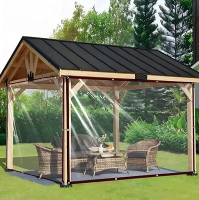 Zdjęcie produktu dla Plandeka przezroczysta wodoszczelna 2X3 m z oczkami do mebli ogrodowych