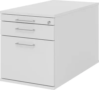 Produktbild von Rollcontainer abschließbar BxTxH 428x800x512 mm 1 x  Utensilienfach, 1 x Schublade, 1 x HR-Auszug, grau