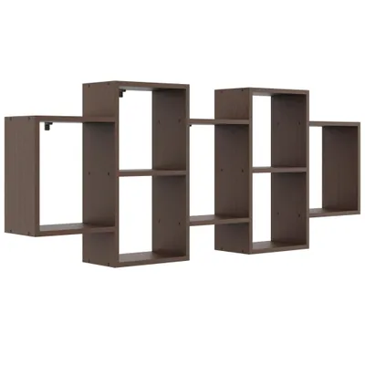 Produktbild von Wandregal Wenge – stilvolles Hängeregal in dunkler Holzoptik, modernes Bücherregal zur Wandmontage für Wohnzimmer, Küche oder Flur