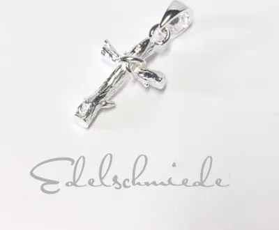 Produktbild von kleines, strukturiertes Kreuz als Kettenanhänger in 925 Silber