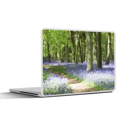 Produktbild von MuchoWow® Laptop Aufkleber Sticker Cover Wald - Weg - Blumen - Lila - Grün - Natur 36.5x27.5 cm - Laptop-Sticker