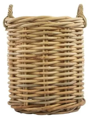 Imagen del producto de Cesta redonda de ratán, marca Mars & More, diámetro 44 cm, altura 59 cm