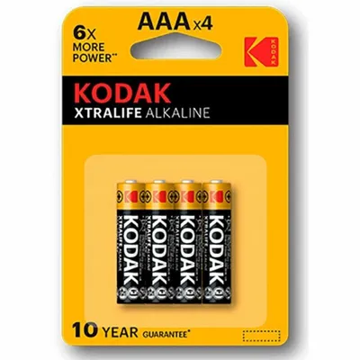 Zdjęcie produktu dla Kodak AAA, Jednorazowa bateria, AAA, Alkaliczny, 1,5 V, 4 szt., 1050 mAh