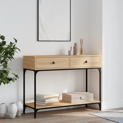 Produktbild von vidaXL Konzolový stolek Sonoma dub 100x34,5x75 cm výrobek ze dřeva