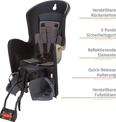 Produktbild von Famanu Fahrradsitz für Kinder - Schwarz - Sicher und Komfortabel