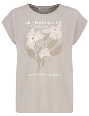 Produktbild von Fresh Made T-Shirt mit Blumenmotiv und inspirierendem Text Größe: XXL
