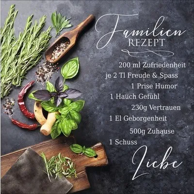 Produktbild von Glasbild Familienrezept 30x30 cm