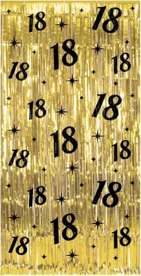 Productafbeelding van Glitter gordijn, zwart-goud, 1 x 2 meter, feestdecoratie voor gelegenheden