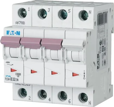 Produktbild von Eaton LS-Schalter 10kA C 32A/3pol+N 4TE Eaton PLSM-C32/3N-MW, 1 Stk.