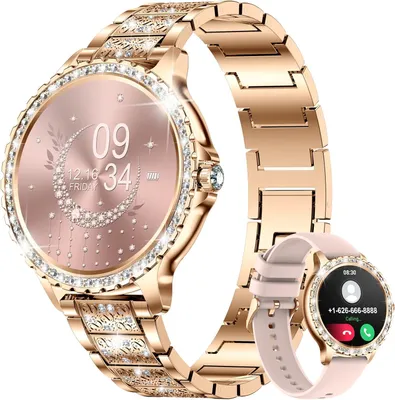 Produktbild von LIGE Damen Smartwatch mit Telefonfunktion 1.32 Zoll Fitness Uhr mit Herzfrequenz Schlaf & Zyklustracking SpO2 Sportmodi IP67 wasserdicht