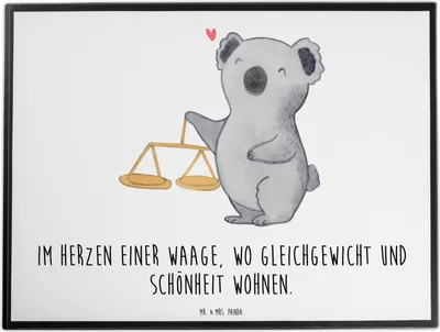 Produktbild von Mr. & Mrs. Panda Schreibunterlage Waage Astrologie - Weiß - Geschenk, Sternzeichen, schreibmatte, schreibtischunterlagen, Schreibtischauflage, tischauflagen