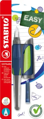 Produktbild von STABILO EASYbuddy, Schwarz, Limette, Kartuschenfüllsystem, Blau, Rechtshändig, 22 mm, 90 mm