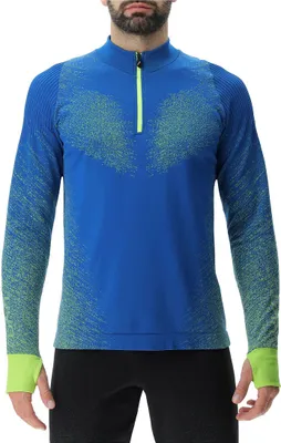 Produktbild von UYN Exceleration Zip Up Laufshirt Herren lapis/lime S