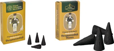 Produktbild von Crottendorfer Bergmannsduft Räucherkerzen 2er Set - Räucherkerzen in den Größen M und XL - insgesamt 28 Räucherkerzen