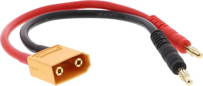 Produktbild von Ladekabel XT90 auf 4mm Bananenstecker 15cm Goldstecker