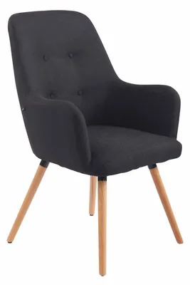 Produktbild von CLP Lounger Aarhus Stoff mit Armlehnen und Gestell aus Buchenholz schwarz natur