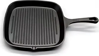 Produktbild von Livista Gusseisen Grillpfanne 28 cm - Grillpfannen - BBQ Fleischpfanne - Induktionspfanne - Bratpfanne