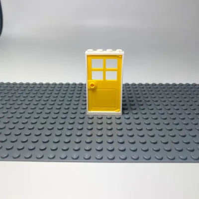 Image de LEGO® 1x4x6 Portes Jaune et cadre blanc pour maison, bâtiment NOUVEAU  Quantité 5x