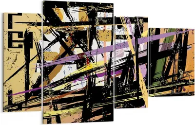 Produktbild von Bild auf Leinwand - Leinwandbild - Abstraktion modern - 120x70cm - Wand Bild - Wanddeko - Leinwanddruck - Bilder - Kunstdruck - Wanddekoration - Leinwand bilder - Wandkunst - DL120x70-3705