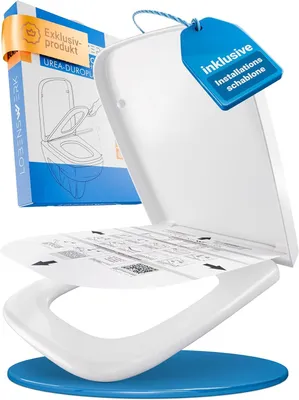 Produktbild von LOBENSWERK Toilettendeckel Eckig [Einfache Montage] passgenau zu Keramag Renova Nr 1 WC Sitz | Mit Absenkautomatik, antibakteriell & UV-beständig |