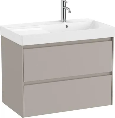 Produktbild von ROCA Ona Badezimmerunterschrank mit Keramikwaschbecken 80 x 64,5 x 46 cm, Sand matt