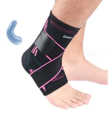 Image de Bandage cheville - Taille M - Rose - 2 pièces - Maintien réglable