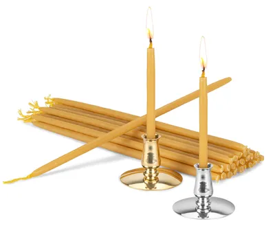 2er-Set Kerzenhalter mit Bienenwachskerzen 24cm