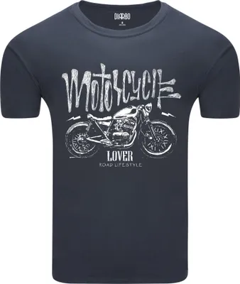 Produktbild von Diarbo Herren T-Shirt mit Motorliebhaber Druck Motorradliebhaber Dunkelgrau Gr.L