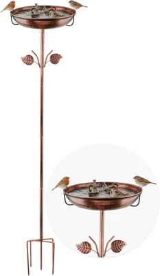 Imagen del producto de Comedero para pájaros de pie, resistente a la intemperie, con una altura de 40 cm, ideal para el jardín