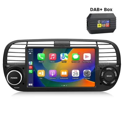 Immagine prodotto di Autoradio Android 15 da 7 pollici, 2+64G, compatibile con Fiat 500 dal 2012 al 2017, con ricevitore DAB+, navigatore GPS, Bluetooth, radio FM, controllo al volante, RDS, DSP, USB e telecamera. Formato 2DIN
