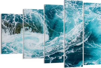 Produktbild von Bild auf Leinwand - Leinwandbild - Wasser Stein Welle - 150x100cm - Wand Bild - Wanddeko - Leinwanddruck - Bilder - Kunstdruck - Wanddekoration - Leinwand bilder - Wandkunst - EG150x100-3968