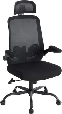 Produktbild von Ergonomischer Bürostuhl mit Kopfstütze & verstellbaren Armlehnen, 360° Drehfunktion, Höhenverstellbarer Gaming & Schreibtischstuhl für Homeoffice und Büro, Schwarz