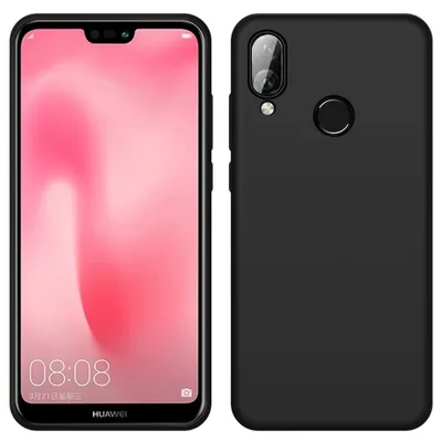 Obrázek produktu pro Pouzdro Huawei P20 Lite, tekuté silikonové pouzdro odolné proti nárazům a poškrábání ochranné pouzdro pro Huawei P20 Lite černý