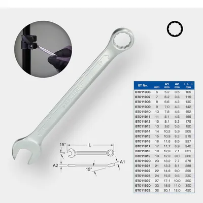 Produktbild von BRILLIANT TOOLS BT011916 Ring-Maulschlüssel, 16 mm [Powered by KS TOOLS] Chrom-v